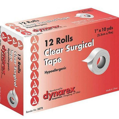  Dynarex Porous Tape - Adhesive Medical Tape for Wound Care -  Non Sterile, Easy to Tear, No Natural Rubber Latex - White, 1 x 10 Yards  Per Roll, 1 Box, 12 Rolls : Health & Household