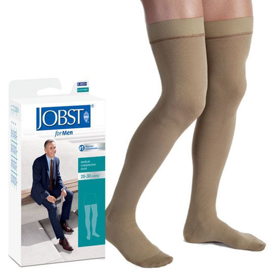 Jobst forMen Medical Legwear - Men's Thigh High 20-30mmHg Compression ...