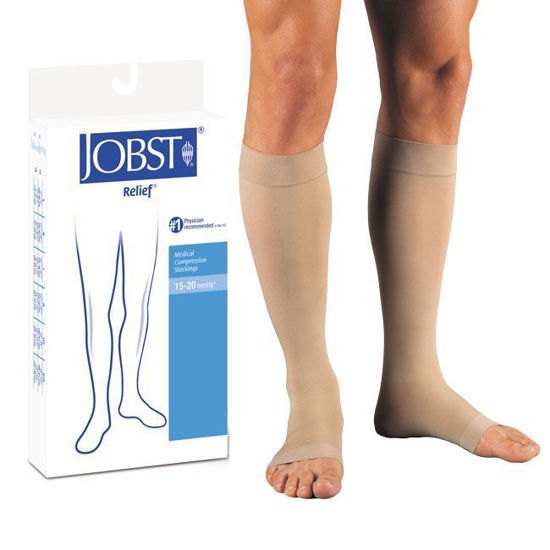 Open Toe Compression Socks 2 Pair 15-20 mmHg Knee High Support