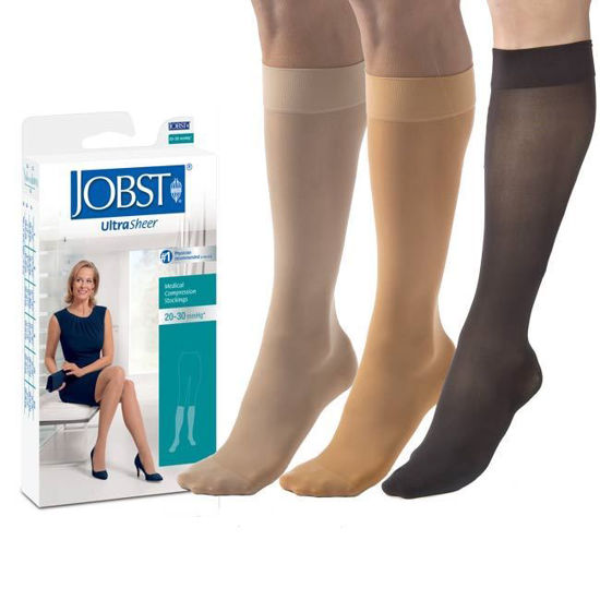 JOBST UltraSheer Compression Stockings, 20-30 mmHg, Thigh High, Silico — HV  Supply