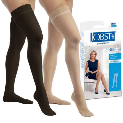 Thigh High Compression Socks 20-30 mmHg Support Dress Stocking w/ Silicone  Grip
