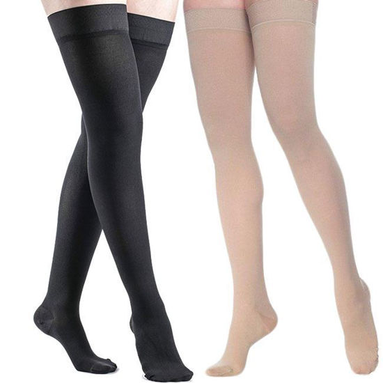Sigvaris Dynaven Medical Legwear - Women's Thigh High 30-40mmHg Compression  Support Stockings (Grip Top)