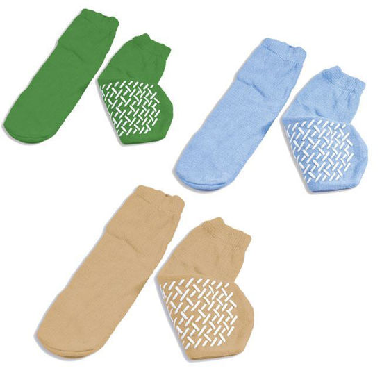Doctor's Select Diabetic Socks with Grips for Women and Men - 4 Pair |  Pink, Green, Red, Purple | Slipper Socks with Grippers for Women | Grippy  Socks