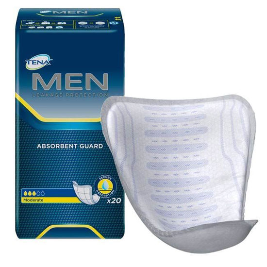 TENA® MEN Level 2 - Box of 120 incontinence pads Packaging 6 packs of 20  units