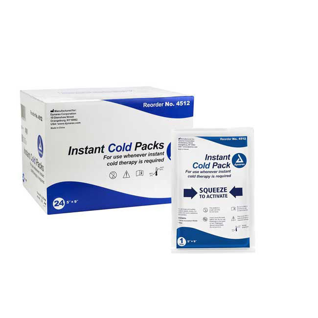 Dynarex Disposable Ice Packs for Injuries - Instant Cold Packs for First  Aid, Swelling, Sprains & Abrasions - Single Use Cold Pack & Cold Compress
